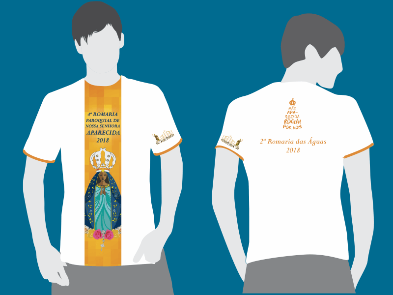Faça seu pedido da camisa da 4ª Romaria Paroquial de Nossa Senhora Aparecida e da 2ª Romaria das Águas