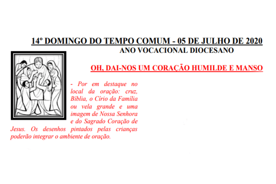 Folheto de celebração do 14° Domingo do Tempo Comum em Família