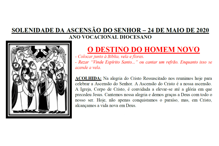 Folheto de celebração da Solenidade da Ascensão do Senhor em Família