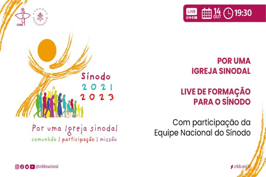 Live, no próximo dia 14 de outubro, às 19h30, focará na etapa de escuta às igrejas particulares do Sínodo 2023